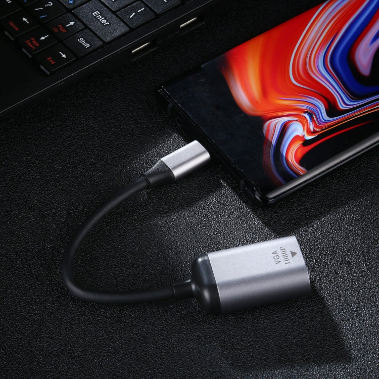Câble adaptateur de connexion 1080P VGA femelle vers Type-C / USB-C mâle, VGA femelle vers Type-C mâle