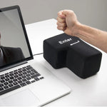 Grande touche Entrée USB Oreiller de bureau d'ordinateur, touche Entrée créative à évent (Noir)
