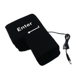Grande touche Entrée USB Oreiller de bureau d'ordinateur, touche Entrée créative à évent (Noir)