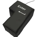 Grande touche Entrée USB Oreiller de bureau d'ordinateur, touche Entrée créative à évent (Noir)