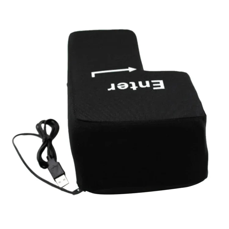 Grande touche Entrée USB Oreiller de bureau d'ordinateur, touche Entrée créative à évent (Noir)