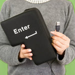 Grande touche Entrée USB Oreiller de bureau d'ordinateur, touche Entrée créative à évent (Noir)