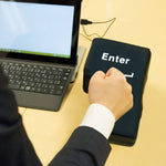 Grande touche Entrée USB Oreiller de bureau d'ordinateur, touche Entrée créative à évent (Noir)