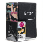 Grande touche Entrée USB Oreiller de bureau d'ordinateur, touche Entrée créative à évent (Noir)