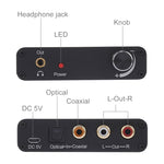 Convertisseur DAC 192KHz HD HIFI optique vers RCA + casque 3,5 mm convertisseur audio numérique 5.1 canaux avec contrôle du volume, DAC 192KHz