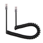 Câble d'extension téléphonique RJ11 à ressort 4 cœurs mâle vers mâle, longueur étirable : 2 m (noir), longueur : 2 m
