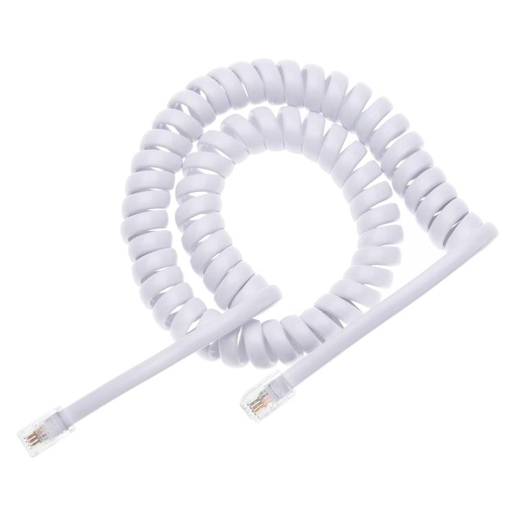 Câble d'extension téléphonique RJ11 à ressort 4 cœurs mâle vers mâle, longueur étirable : 2 m (noir), longueur : 2 m
