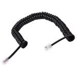 Câble d'extension téléphonique RJ11 à ressort 4 cœurs mâle vers mâle, longueur étirable : 2 m (noir), longueur : 2 m