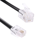Câble d'extension téléphonique RJ11 à ressort 4 cœurs mâle vers mâle, longueur étirable : 2 m (noir), longueur : 2 m