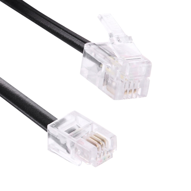 Câble d'extension téléphonique RJ11 à ressort 4 cœurs mâle vers mâle, longueur étirable : 2 m (noir), longueur : 2 m