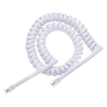 Câble d'extension téléphonique RJ11 à ressort 4 cœurs mâle vers mâle, longueur étirée : 3m (blanc), longueur : 3m
