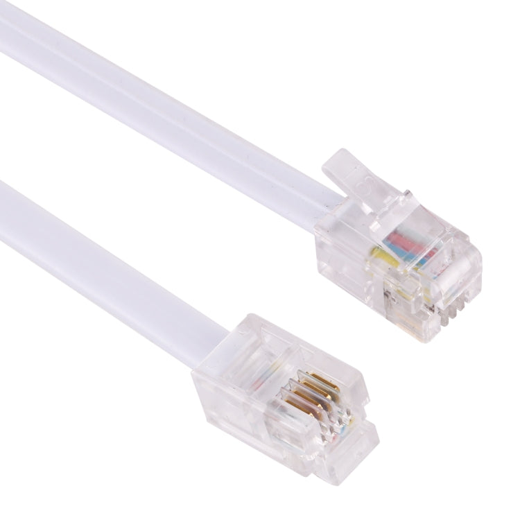 Câble d'extension téléphonique RJ11 à ressort 4 cœurs mâle vers mâle, longueur étirée : 3m (blanc), longueur : 3m