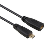 Câble adaptateur connecteur Micro HDMI femelle vers mâle plaqué or 30cm 1080P