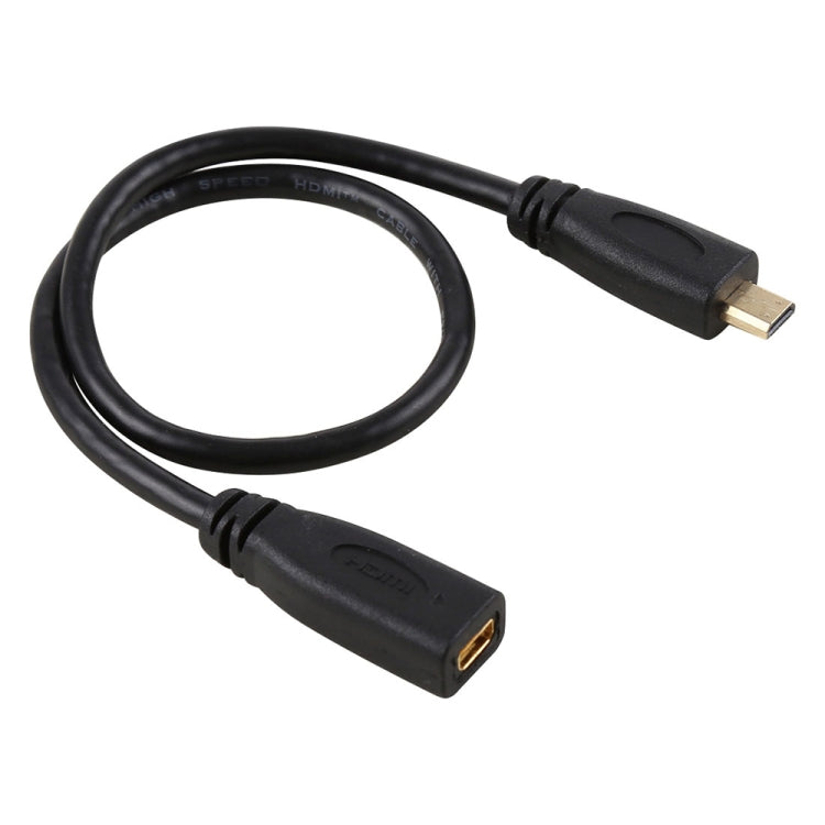 Câble adaptateur connecteur Micro HDMI femelle vers mâle plaqué or 30cm 1080P
