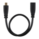 Câble adaptateur connecteur Micro HDMI femelle vers mâle plaqué or 30cm 1080P