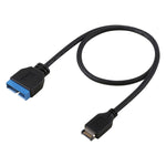 Câble d'extension carte mère USB 3.1 Type-E vers USB 3.0 19 broches mâle 30cm