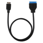 Câble d'extension carte mère USB 3.1 Type-E vers USB 3.0 19 broches mâle 30cm