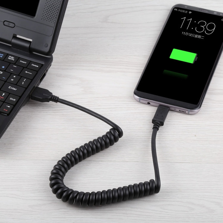 Câble d'extension rétractable à ressort USB 3.0 mâle vers USB-C / Type-C mâle haute vitesse 1,5m