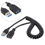 Câble d'extension rétractable à ressort USB 3.0 mâle vers femelle haute vitesse 1,5m