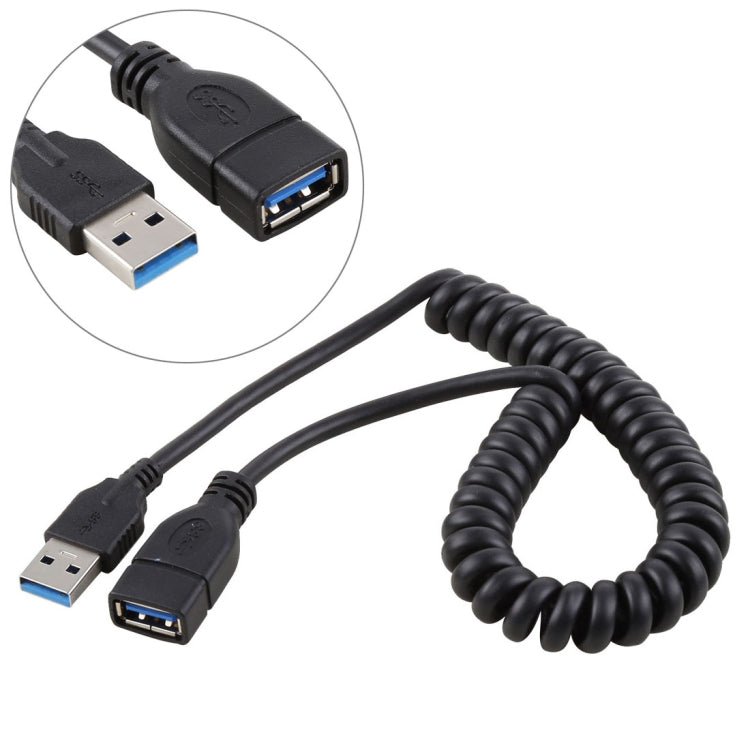 Câble d'extension rétractable à ressort USB 3.0 mâle vers femelle haute vitesse 1,5m