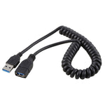 Câble d'extension rétractable à ressort USB 3.0 mâle vers femelle haute vitesse 1,5m