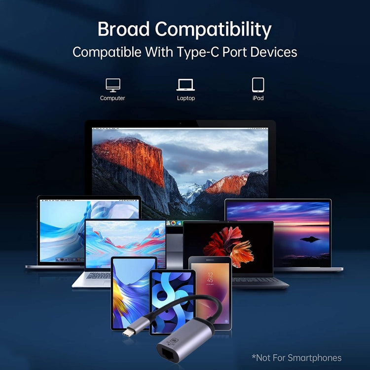 Adaptateur convertisseur Type-C / USB-C mâle vers RJ45 femelle Gigabit, RJ45 femelle Gigabit