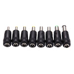 Set d'adaptateurs secteur 8 en 1 5,5x2,1mm femelle vers multiples interfaces mâles pour ordinateurs portables HP / Sony / Acer / ASUS / DELL