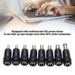 Set d'adaptateurs secteur 8 en 1 5,5x2,1mm femelle vers multiples interfaces mâles pour ordinateurs portables HP / Sony / Acer / ASUS / DELL