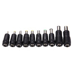 Set d'adaptateurs secteur 10 en 1 5,5x2,1mm femelle vers multiples interfaces mâles pour ordinateurs portables IBM / HP / Sony / Toshiba / Lenovo / ASUS / Samsung / DELL