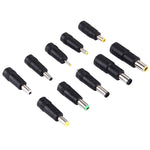 Set d'adaptateurs secteur 10 en 1 5,5x2,1mm femelle vers multiples interfaces mâles pour ordinateurs portables IBM / HP / Sony / Toshiba / Lenovo / ASUS / Samsung / DELL