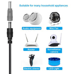 Câble d'alimentation DC 12 en 1 avec prise USB multifonction interchangeable, câble de charge USB (noir)