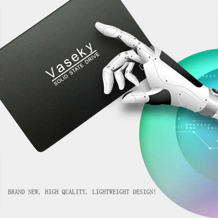 Vaseky V800 128 Go, disque dur SSD SATA3 6 Go/s ultra-fin de 7 mm, 2,5 pouces, pour ordinateur de bureau et portable.