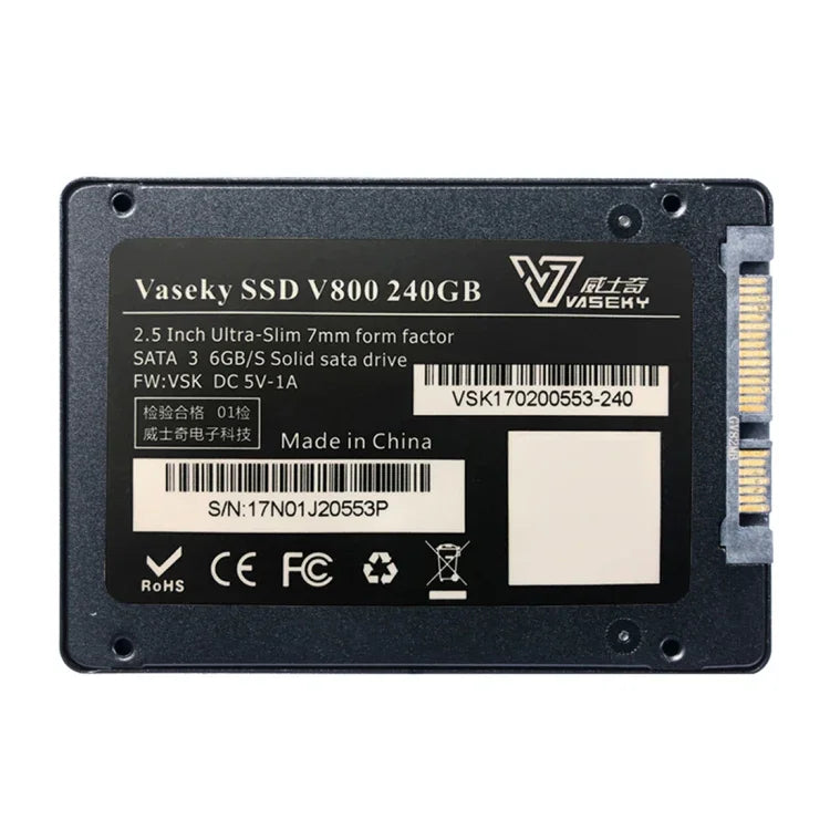 Vaseky V800 240 Go, disque SSD SATA3 6 Go/s ultra-fin (7 mm) pour ordinateur de bureau et portable, 240 Go