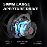 EKSA E900 Pro Casque Gaming USB Lumineux avec Microphone, Contrôle Fil, Son 7.1, E900 Pro