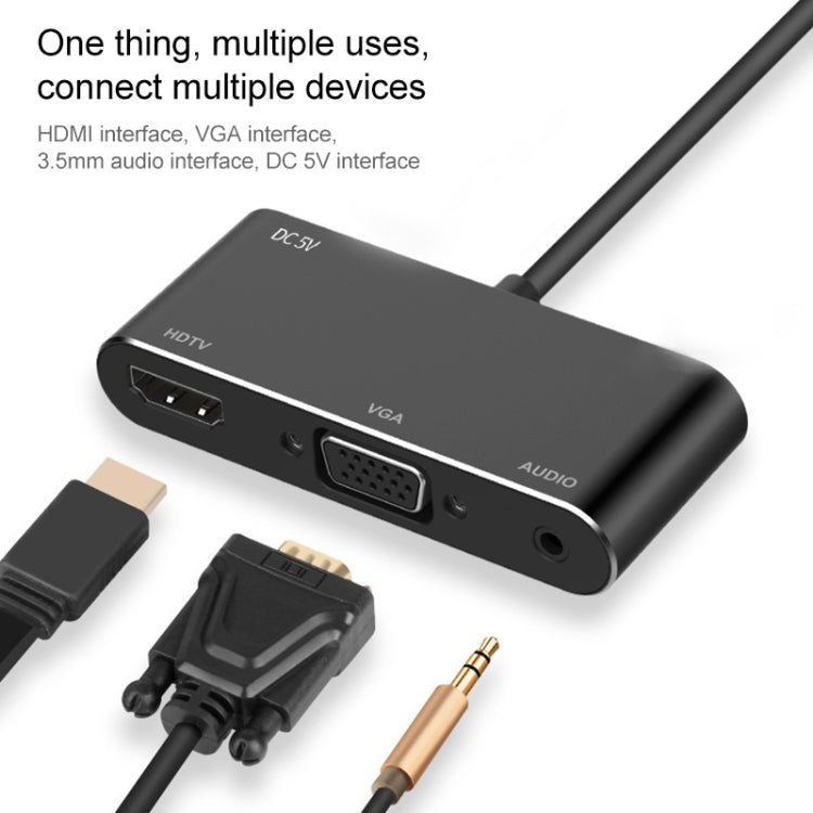 7585B Adaptateur mobile 3 en 1 Micro USB / 8 broches / Type-C vers VGA / HDTV / AV pour lecteur d'écran HD