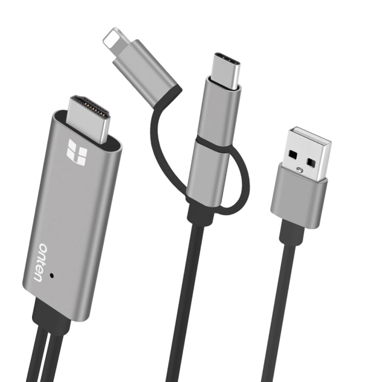 Câble adaptateur Onten OTN-7537A 3 en 1 pour lecteur d'écran mobile HD 1080P, OTN-7537A
