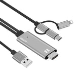 Câble adaptateur Onten OTN-7537A 3 en 1 pour lecteur d'écran mobile HD 1080P, OTN-7537A