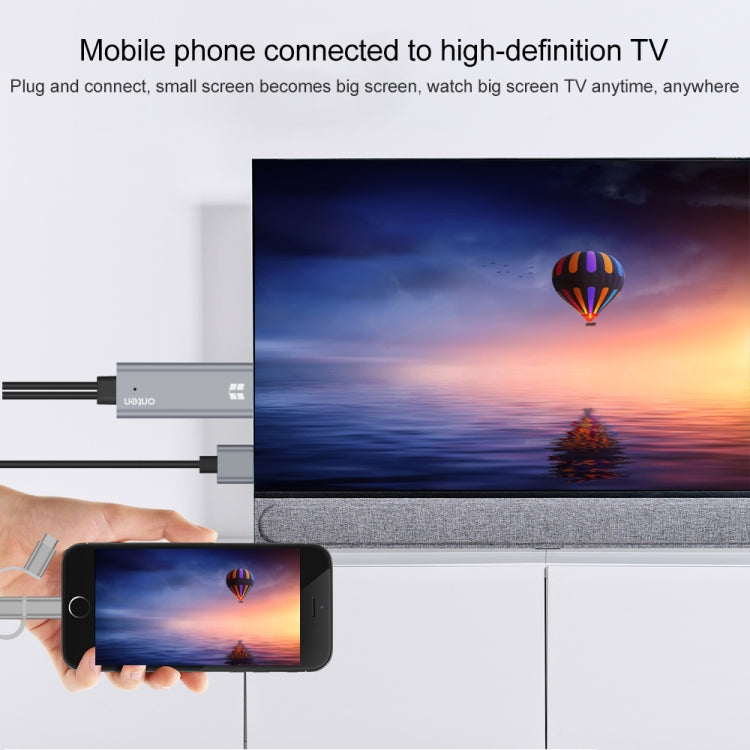 Câble adaptateur Onten OTN-7537A 3 en 1 pour lecteur d'écran mobile HD 1080P, OTN-7537A