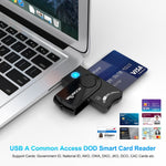 ROCKETEK Lecteur de cartes multifonction USB 2.0 + carte TF + carte SD + carte SIM + carte intelligente, USB 2.0
