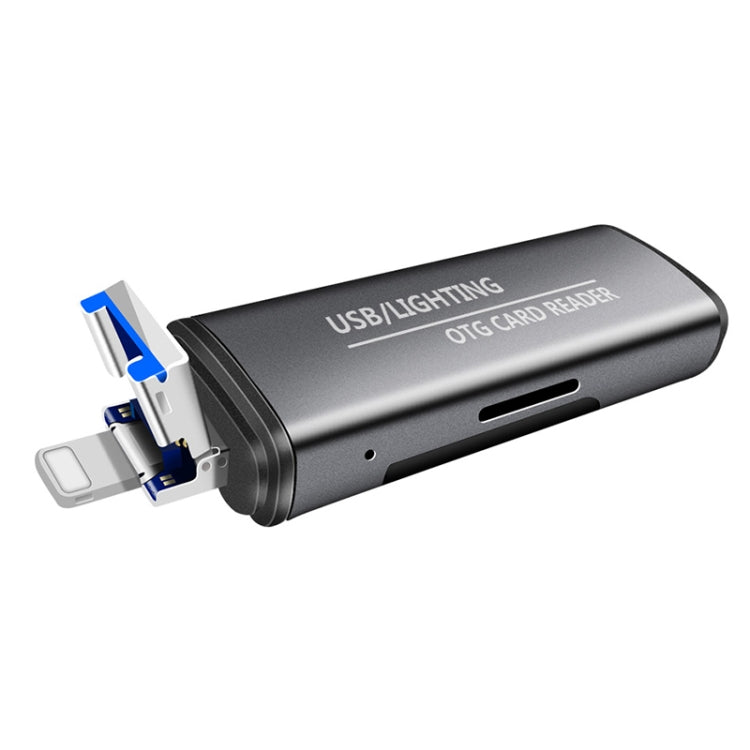 118 Disque Flash USB / Lecteur de Carte Mémoire OTG 2-en-1 USB + 8 Broches pour Téléphone Portable / Ordinateur à Système IOS