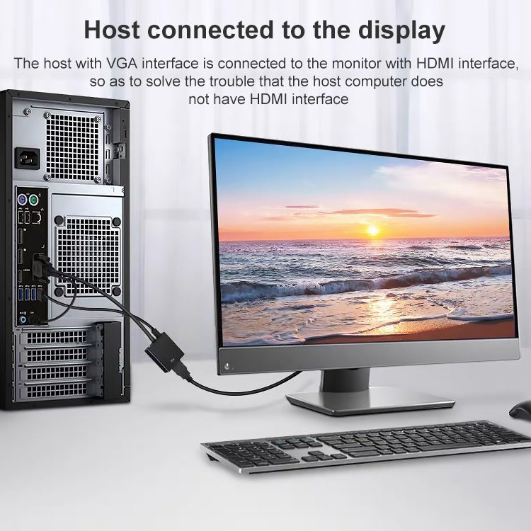 Convertisseur HDCO-VGAM2 VGA mâle 1080P vers HDMI femelle avec câble audio 3,5 mm, HDCO-VGAM2