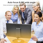 Caméra HD Landshine grand angle 90 degrés 2K USB autofocus pour ordinateur avec anneau lumineux