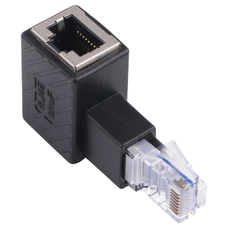 Convertisseur RJ45 mâle vers femelle adaptateur d’extension à 90 degrés pour câble réseau Ethernet LAN Cat5 Cat6, angle droit 90 degrés