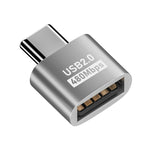 Adaptateur USB 2.0 femelle vers Type-C mâle, USB 2.0 femelle vers Type-C mâle