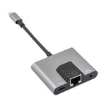 Adaptateur NK-1056 3 en 1 8 broches mâle vers chargeur 8 broches + Ethernet RJ45 + écouteur 3,5 mm femelle, NK-1056