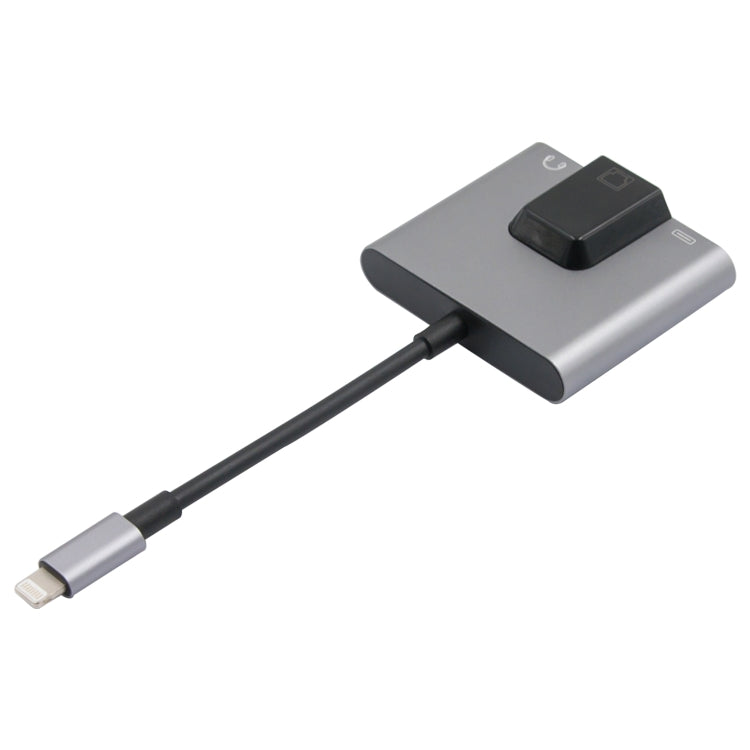 Adaptateur NK-1056 3 en 1 8 broches mâle vers chargeur 8 broches + Ethernet RJ45 + écouteur 3,5 mm femelle, NK-1056
