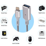 Adaptateur de caméra OTG 8 broches mâle vers USB femelle, compatible avec iOS 13 ou version ultérieure