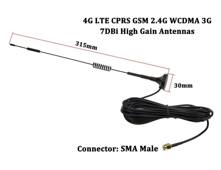 Antenne réseau à gain élevé 7dBi SMA mâle 4G LTE CPRS GSM 2.4G WCDMA 3G, adaptateur de réception, 7dBi SMA 4G