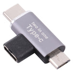 Convertisseur USB-C / Type-C femelle vers USB-C / Type-C mâle + Micro USB mâle, USB-C femelle vers USB-C + Micro USB mâle