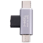 Convertisseur USB-C / Type-C femelle vers USB-C / Type-C mâle + Micro USB mâle, USB-C femelle vers USB-C + Micro USB mâle